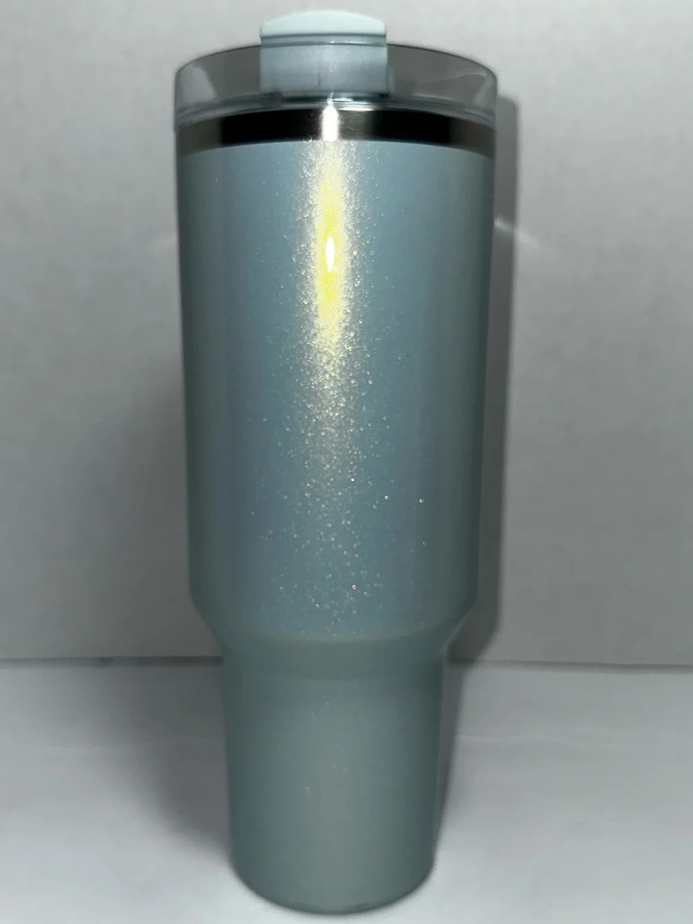 Stanley Shimmery 40 oz Light Blue Travel Mug with Handle - Picture 3 of 14